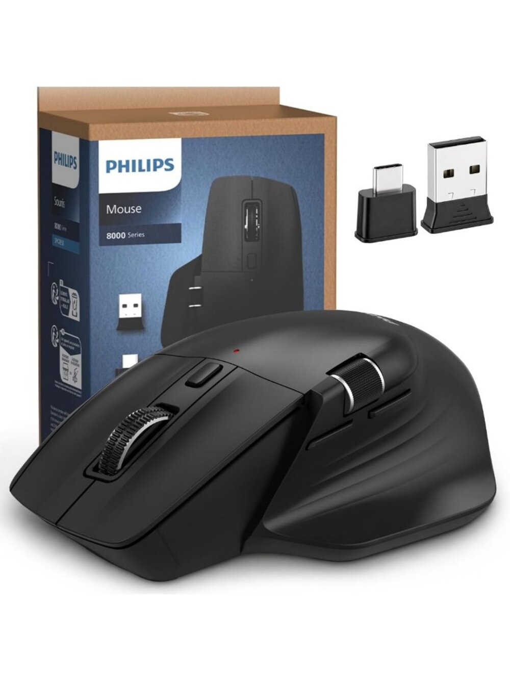 Ergonomic Wireless Mouse for Laptop & Mac, Multi-Device Bluetooth, Silent